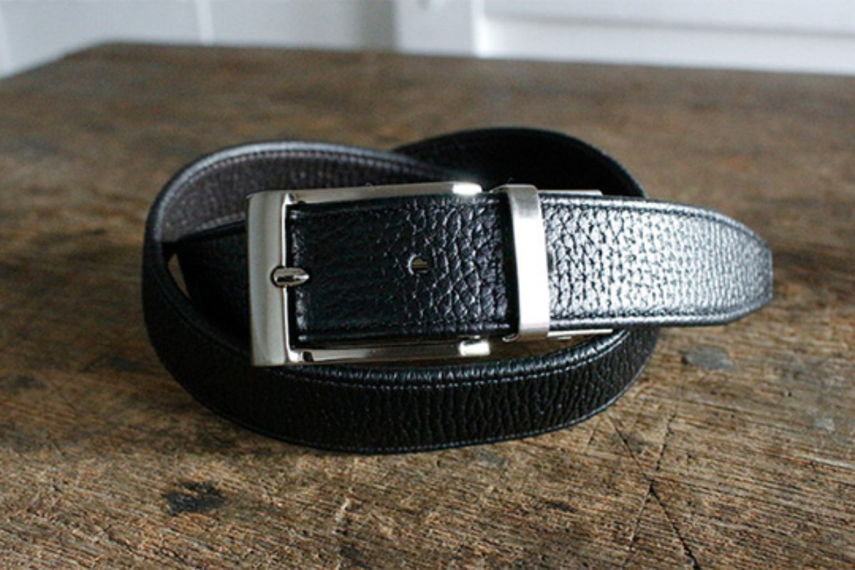 SHRUNKEN LEATHER ELASTIC BELTの画像