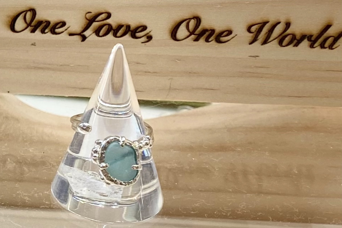 Seaglass ring SV925 (free size)の画像