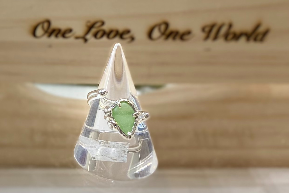 Seaglass ring SV925 (free size)の画像