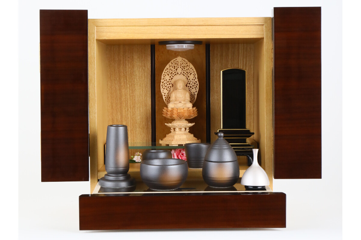 現代型仏壇　メヌエットミニ　ウォールナットの画像