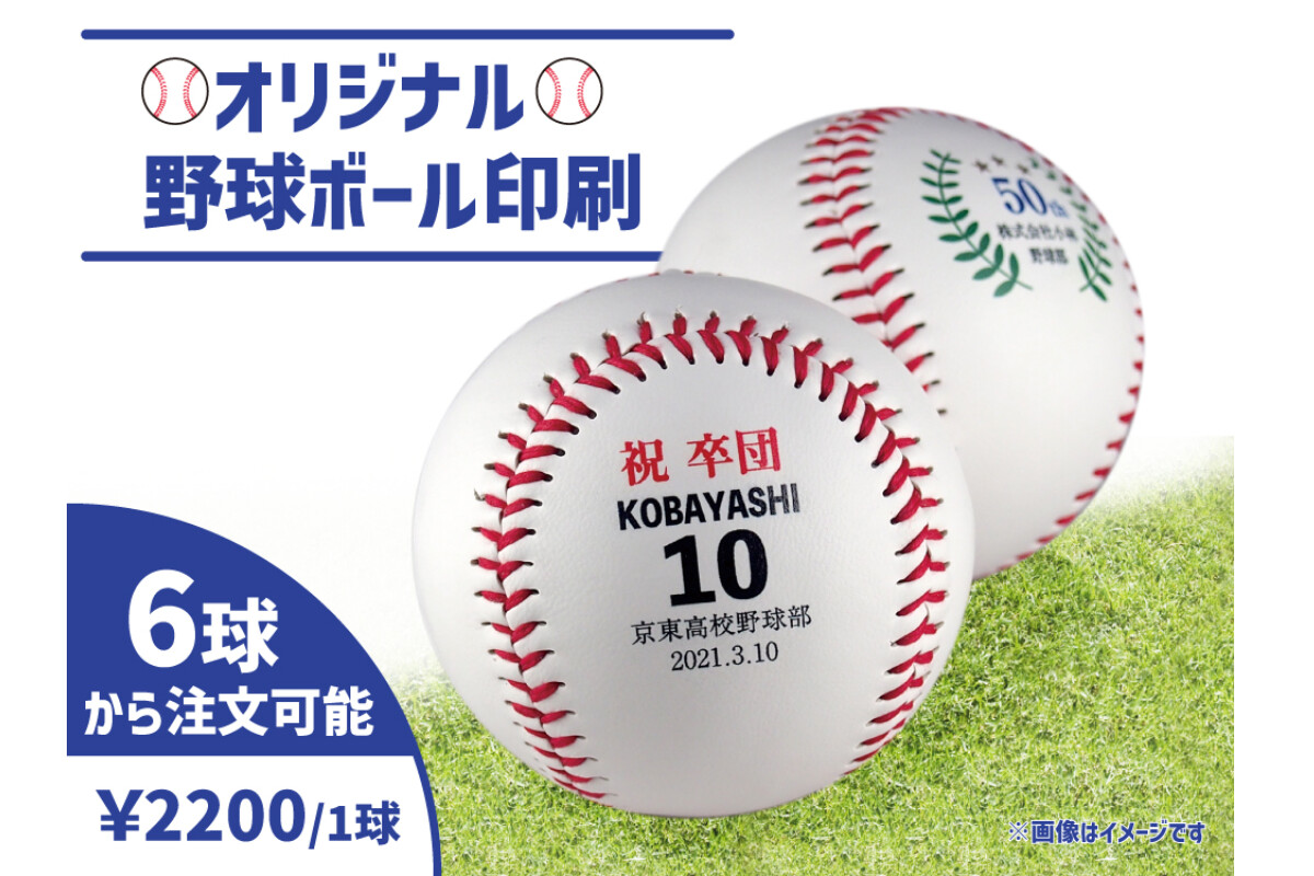 【6～10球まで】名前入り野球ボール【特注】